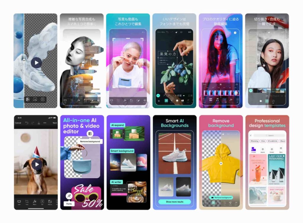 Example of PicsArt localizing its app's product page for various markets
