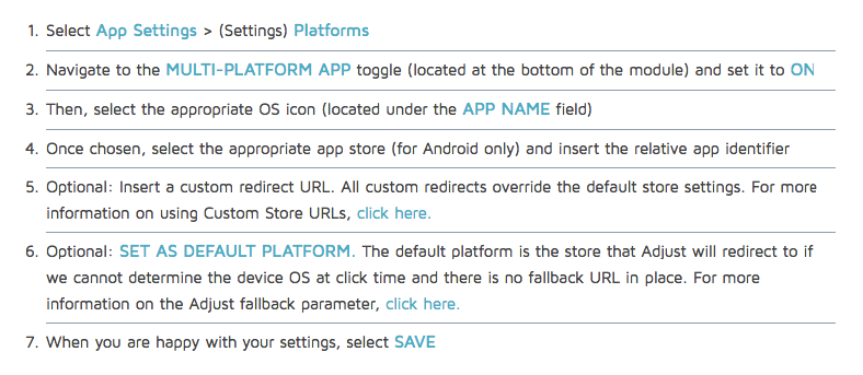 Adjust instructions for Multi-platform apps