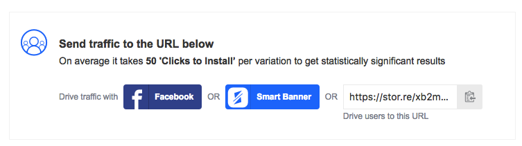 Drive traffic to SplitMetrics A/B tests