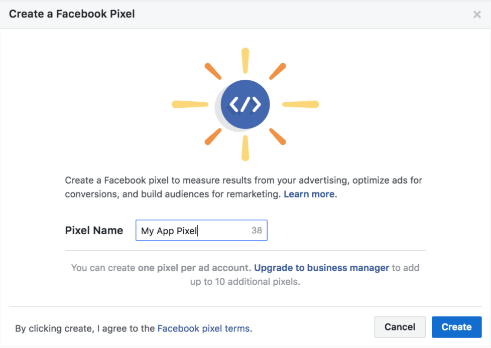 naming your Facebook Pixel