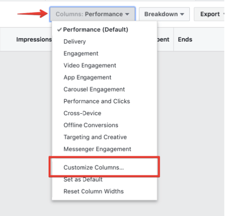 Cost per Conversion from Facebook Ads manager