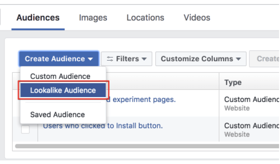 creating a ‘Lookalike Audience’ 