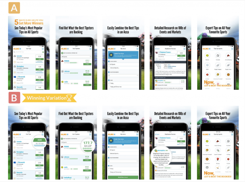 OLBG Gets 61% Conversion Increase A/B Testing iOS Screenshots