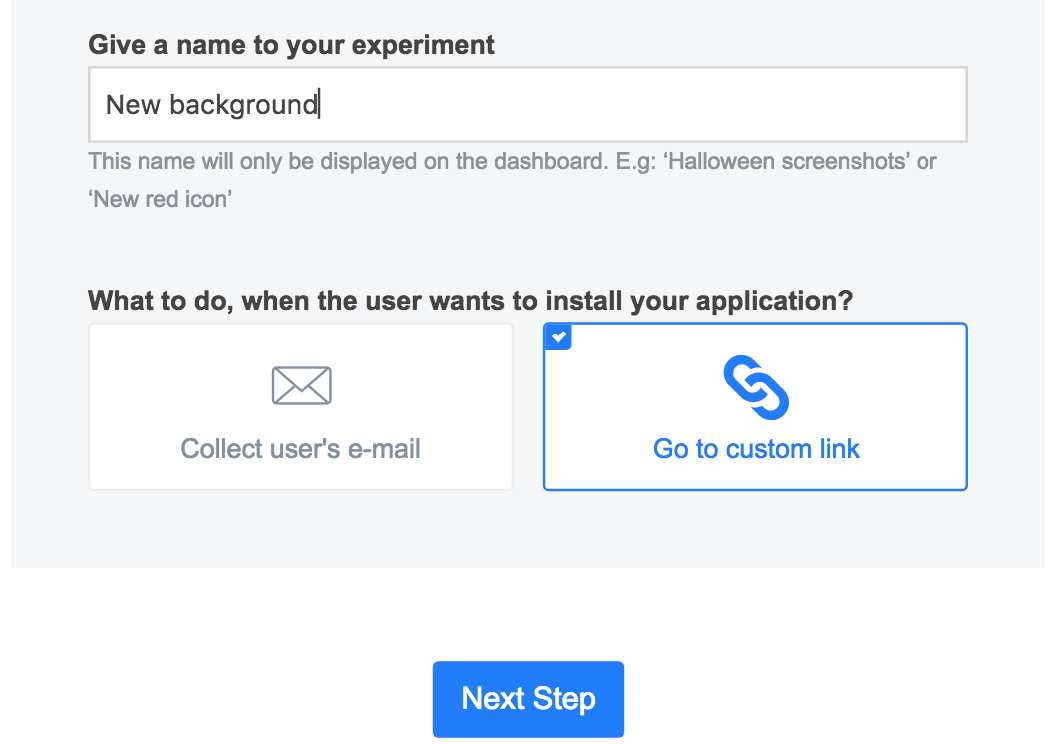 using custom link in splitmetrics