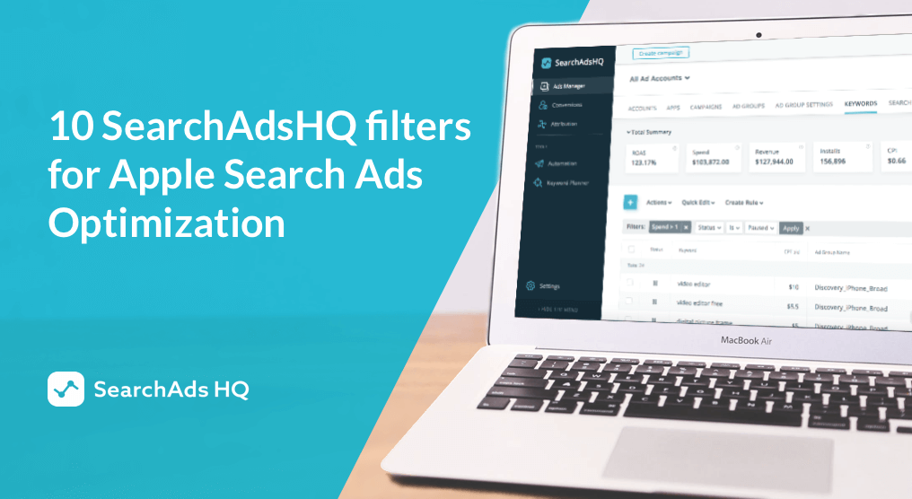 Apple Search Ads filters