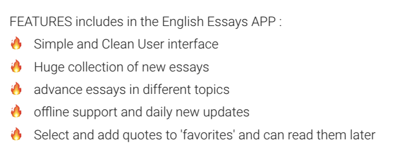 google play app description formatting