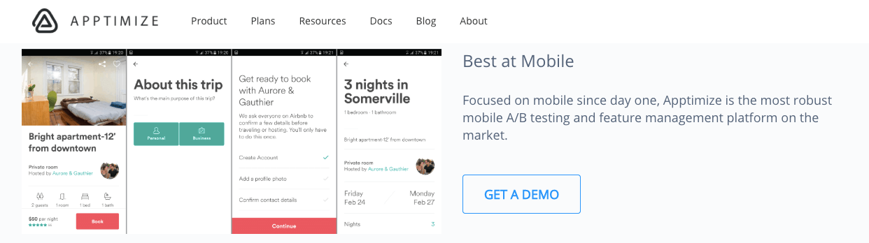in-app mobile A/B tests