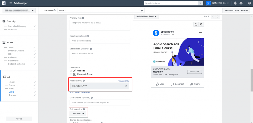 How To Set Up A Campaign On Facebook To Start A/B Testing? • SplitMetrics