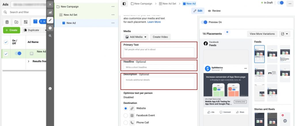 How to Set up a Campaign on Facebook to Start A/B testing?