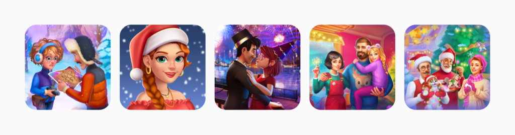Christmas on the App Store, a variety of promotional icons and banners gathered by SplitMetrics