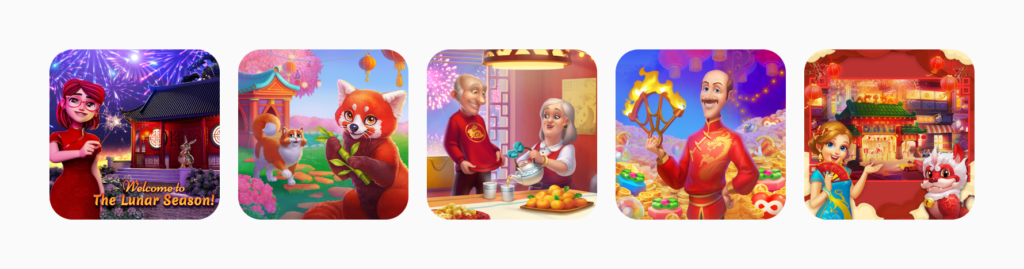Chinese new year on the App Store, a variety of promotional icons and banners gathered by SplitMetrics
