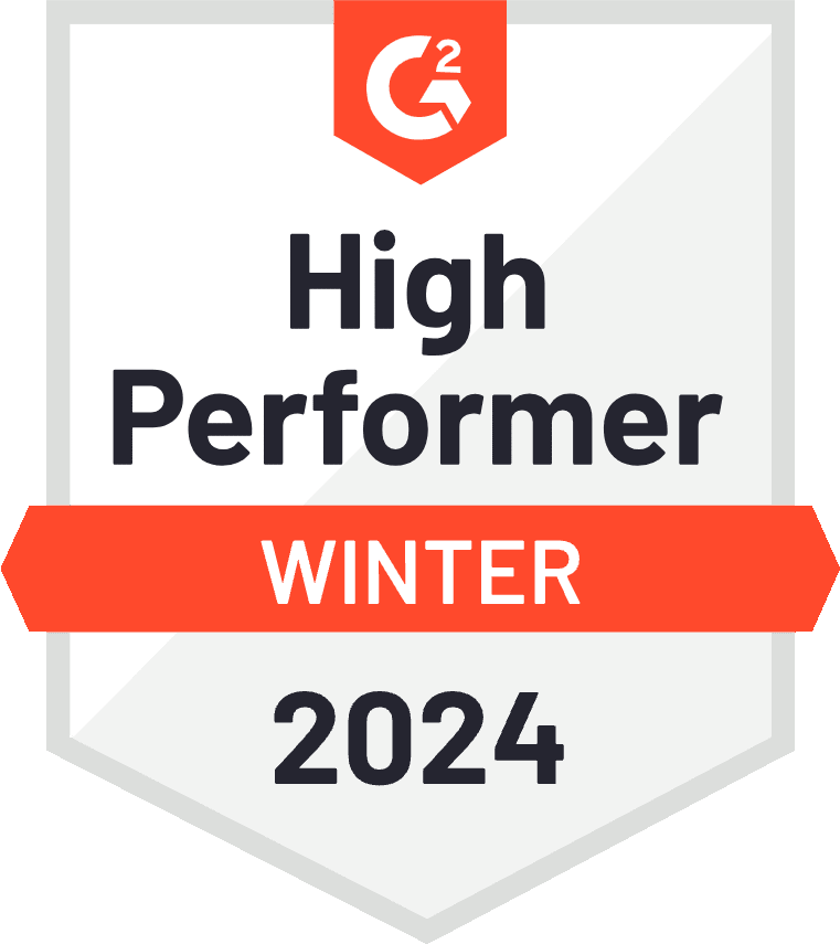 SplitMetrics Acquire is a High Performer, G2 ranking Winter 2024, official badge