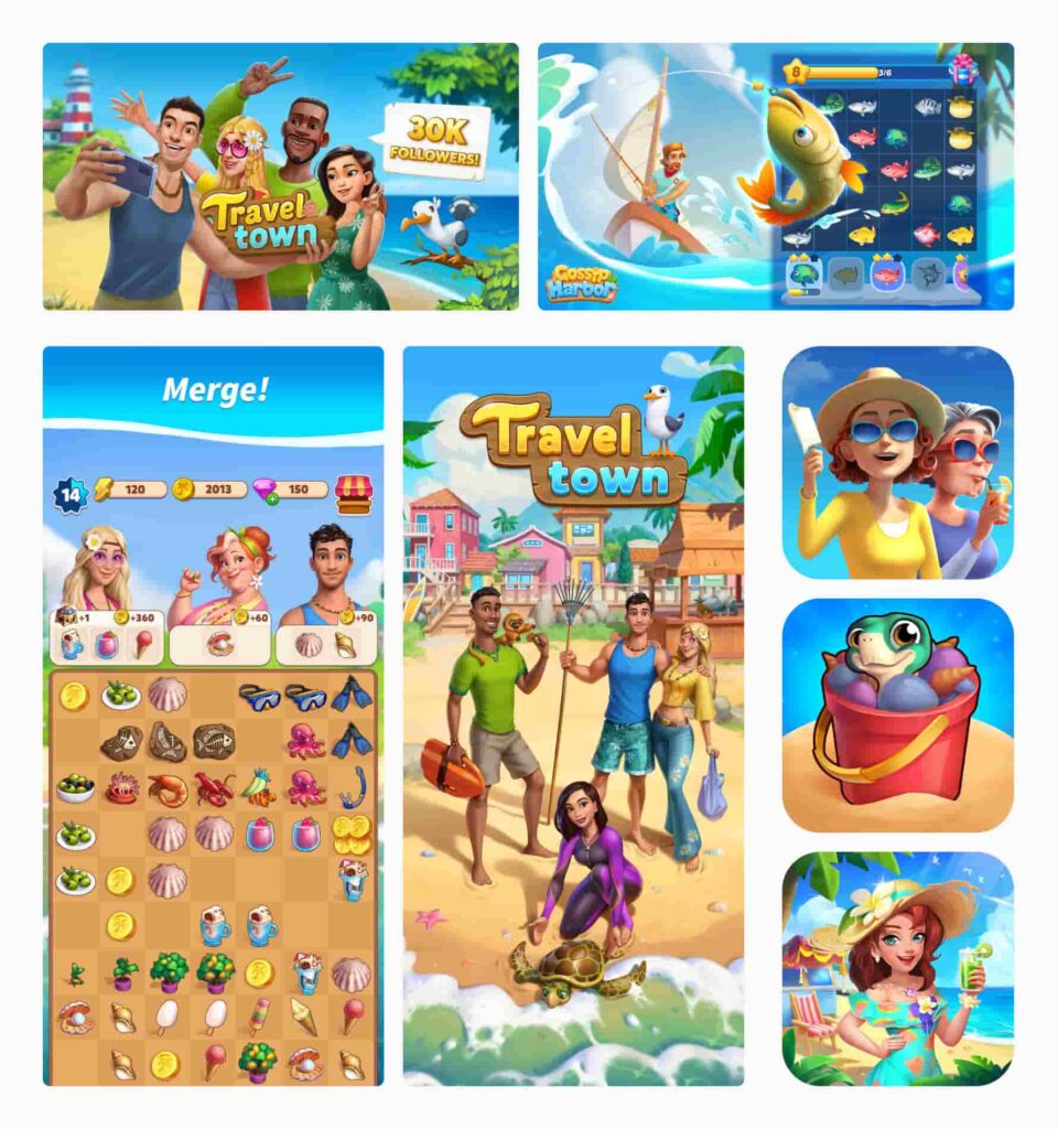 A variety of promotional banners for in-app events created for Summer. Source: App Store.
