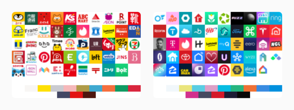 A comparison between icons of most popular apps in the Lifestyle category, with color analysis.