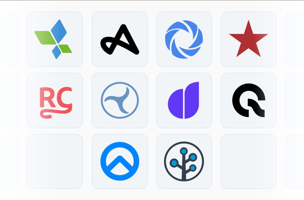 A collection of logos of mobile measurement partners (MMP) available for a quick connection through the free SplitMetrics Acquire Starter Plan