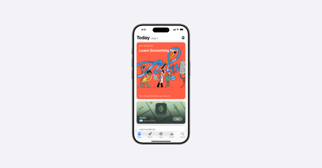 A sample Today tab ad in Apple Ads on the App Store