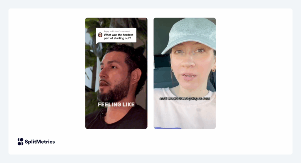 Example of user generated content, inspired/created by SplitMetric Agency, for Meta/TikTok