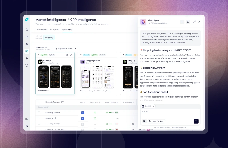Ask Iris to analyse competitor CPPs
